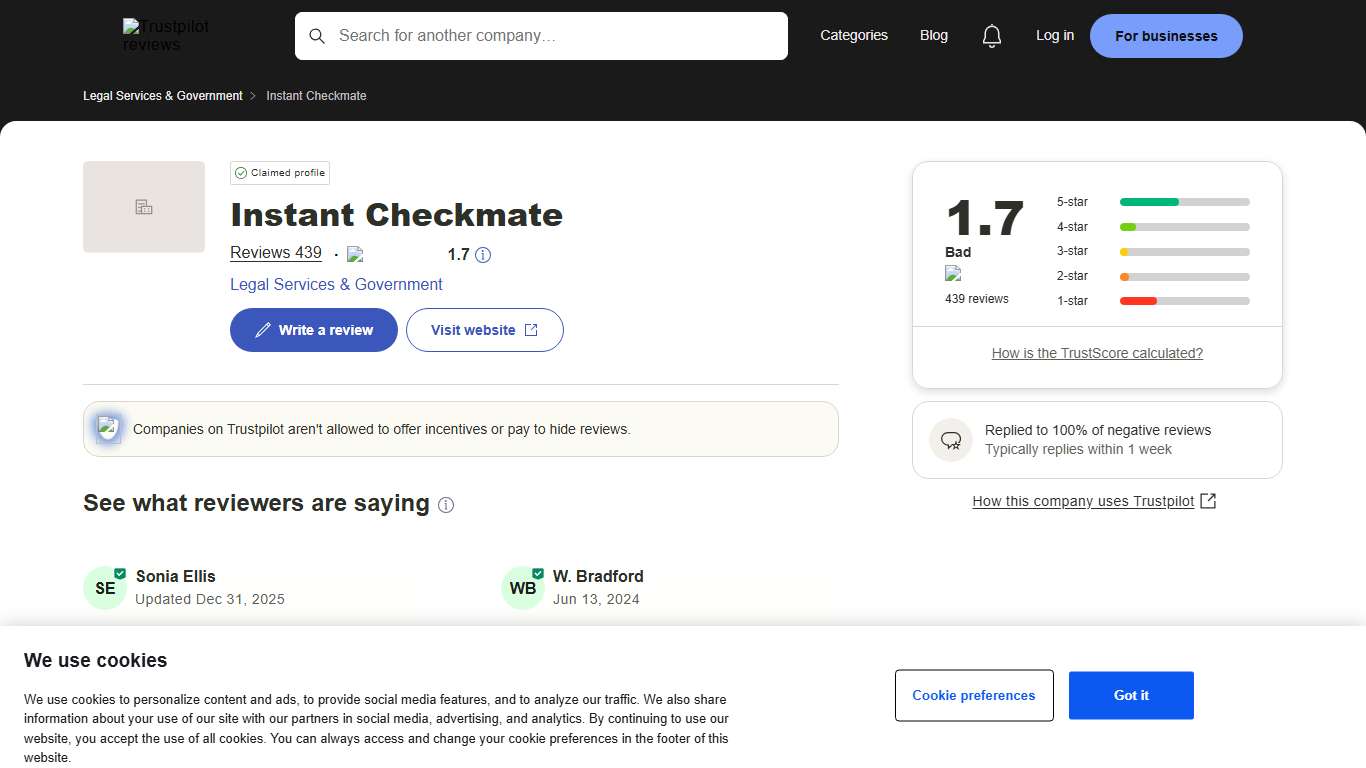 Instant Checkmate Reviews | Read Customer Service Reviews of instantcheckmate.com | 9 of 22